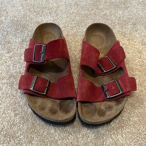 Birkenstock Arizona Red Suede Size 37